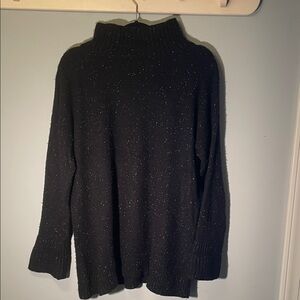 Women's Black Turtleneck Sweater - 100% cashmere